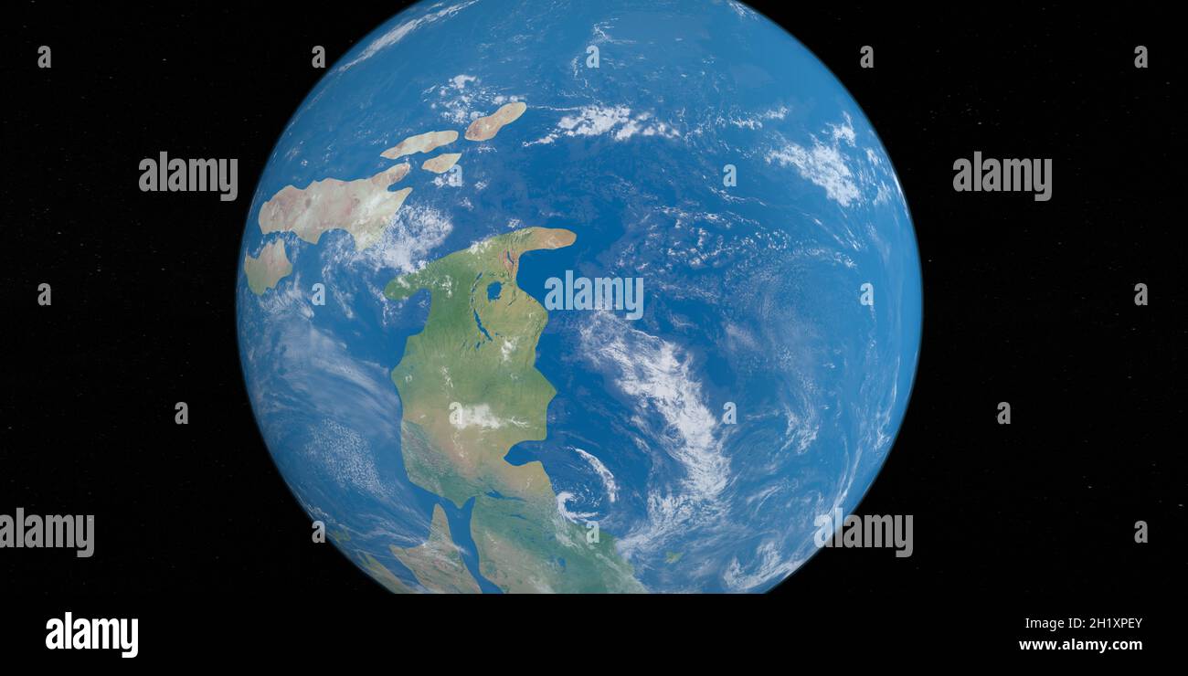 Planète Terre avec l'ancien supercontinent Pannotia Banque D'Images
