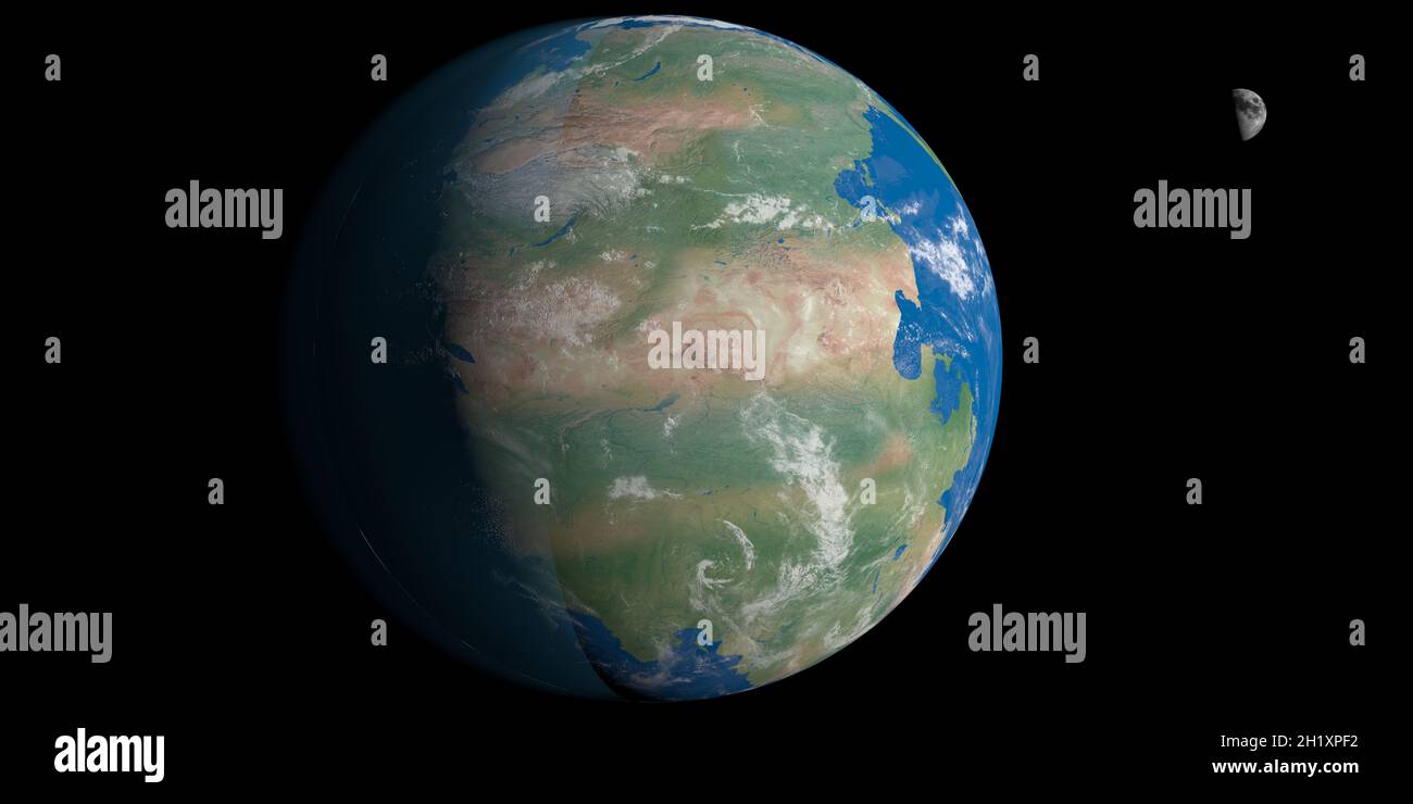 Planète Terre avec l'ancien supercontinent Pangea ou Pangée Banque D'Images