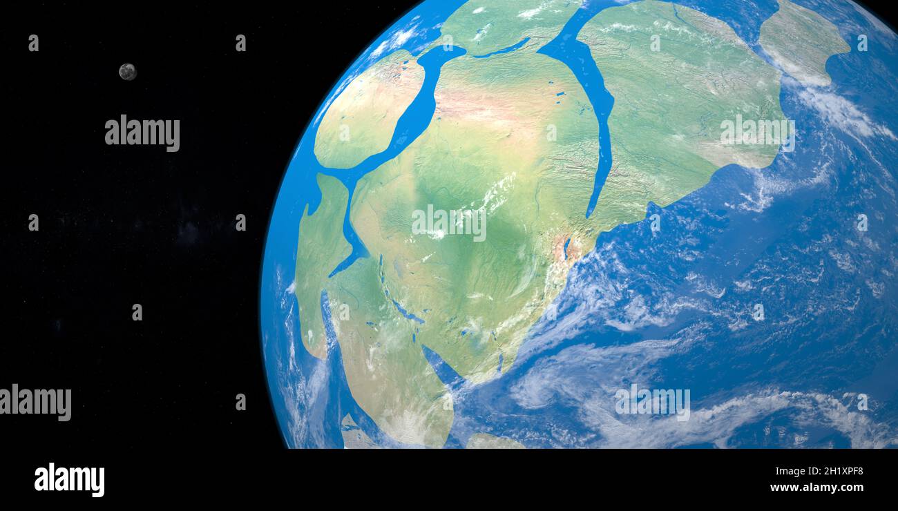 Planète Terre avec l'ancien supercontinent Rodinia Banque D'Images