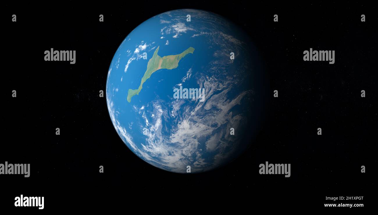 Ancienne planète Terre avec le supercontinent ur Banque D'Images