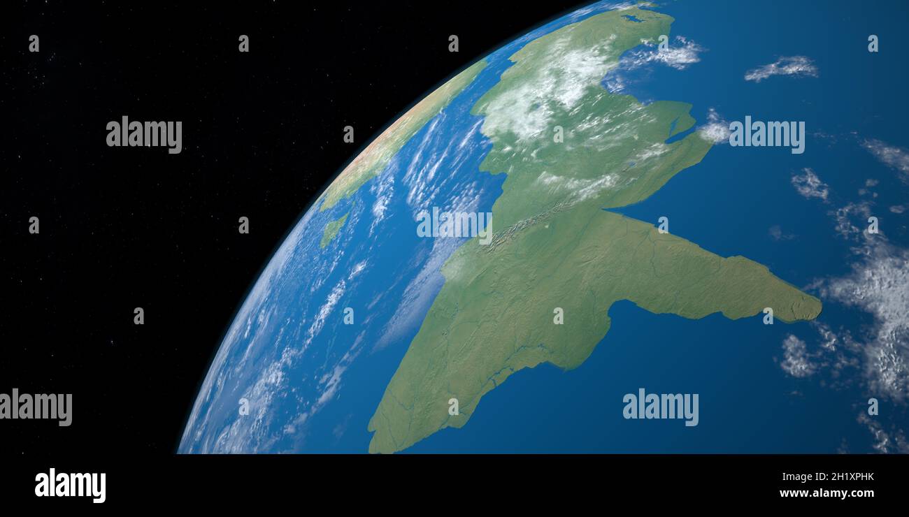 Possible continent Zealandia dans la planète Terre Banque D'Images