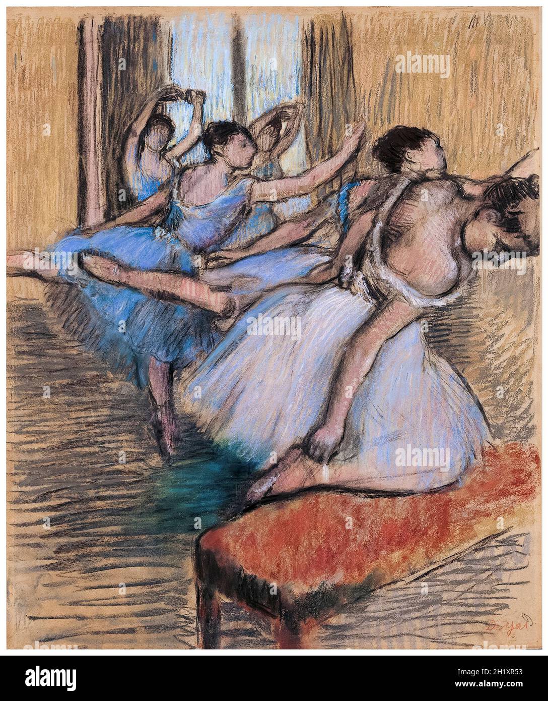 Edgar Degas, les danseurs, dessin pastel, avant 1914 Banque D'Images