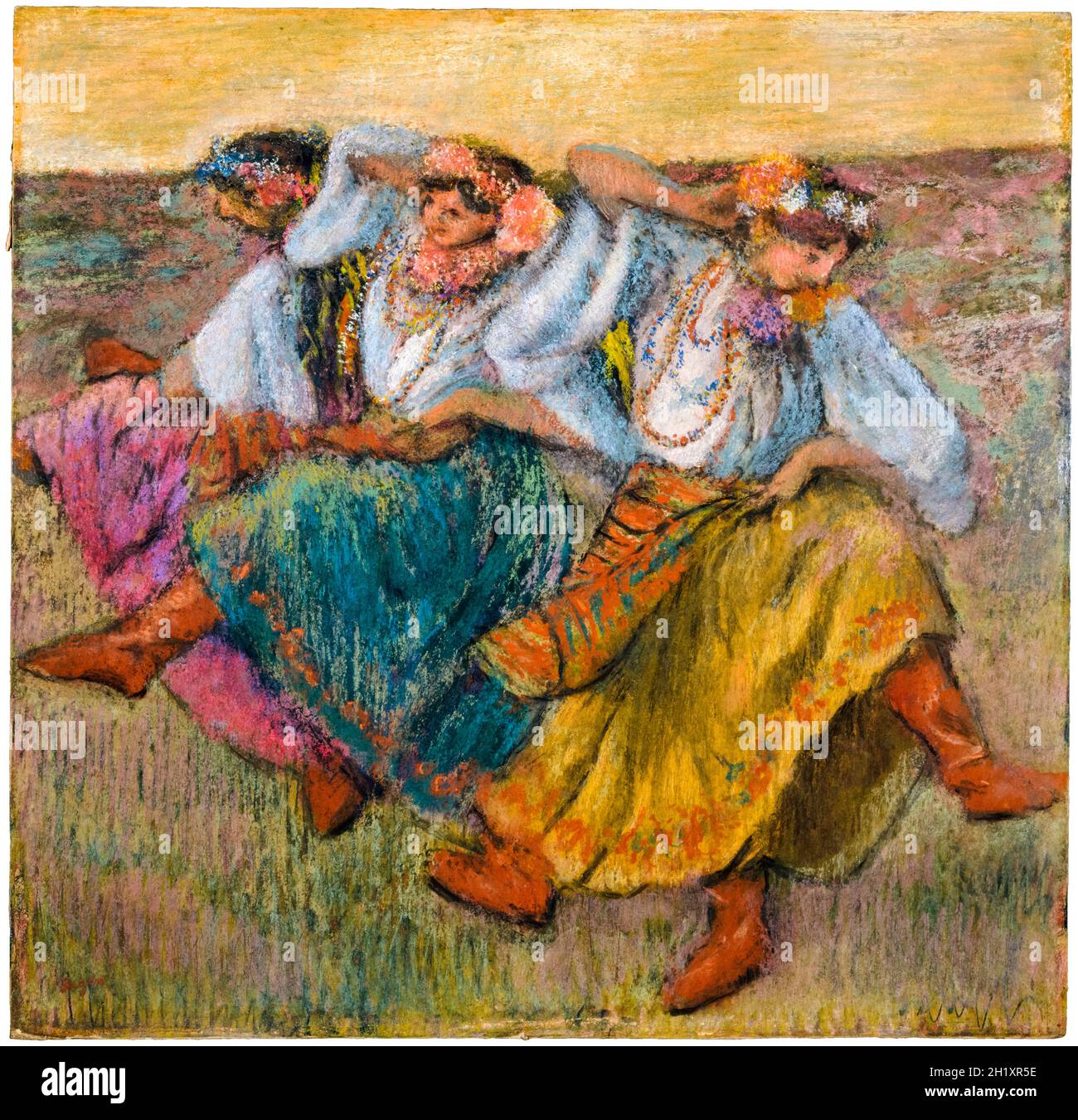 Edgar Degas, danseurs russes, dessin pastel, 1899 Banque D'Images