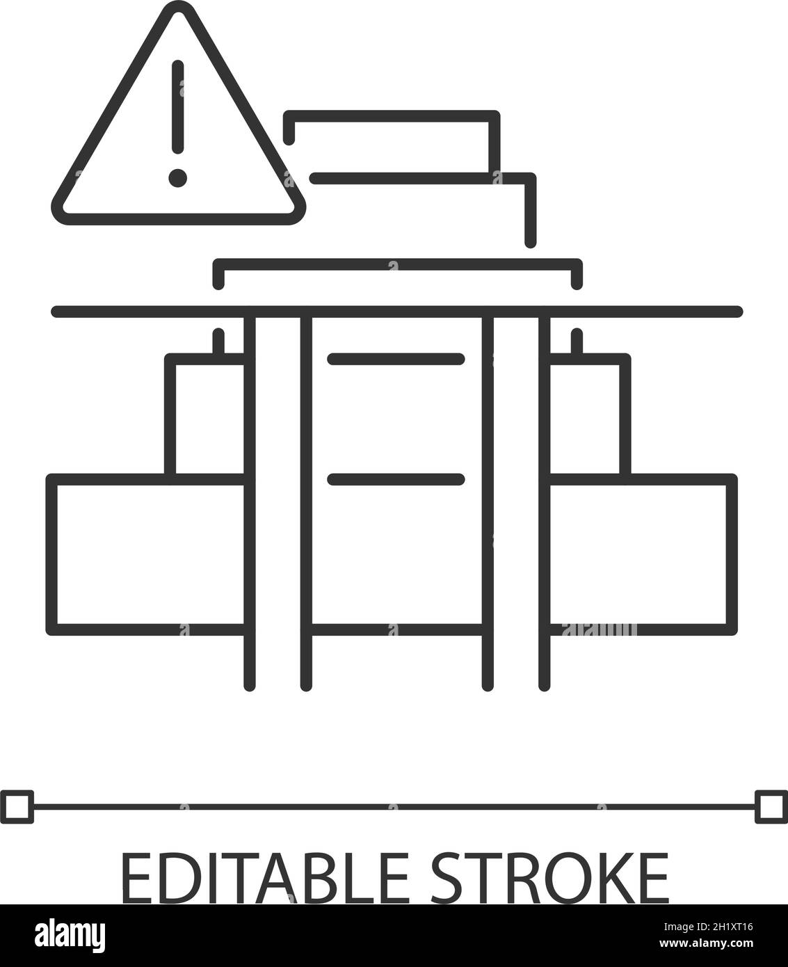 Icône linéaire de portes de sécurité d'escalier Illustration de Vecteur