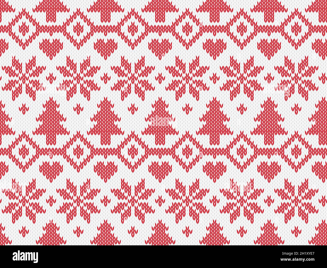 Motif tricoté sans couture avec flocons de neige, illustration vectorielle Illustration de Vecteur