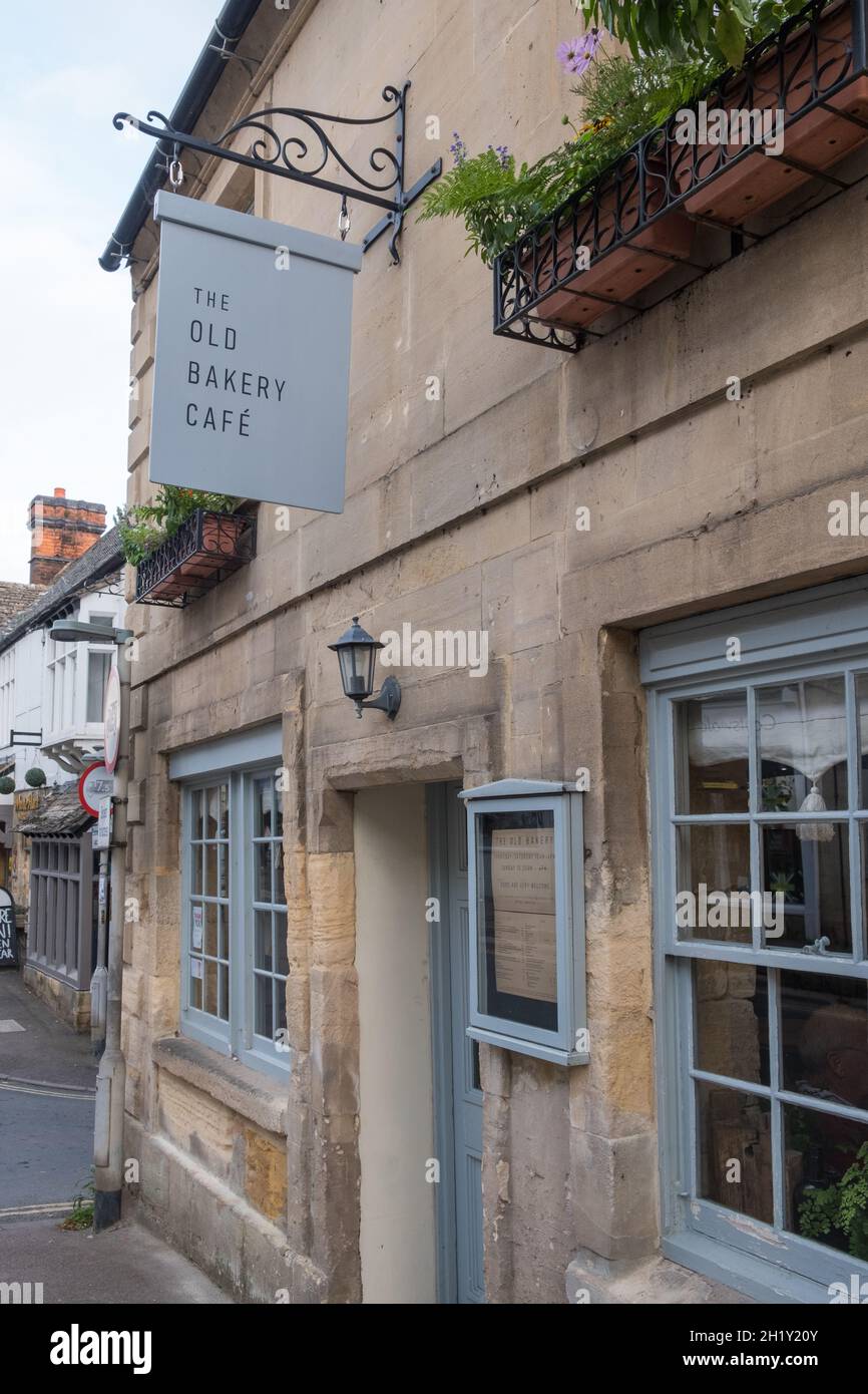 The Old Bakery Cafe dans la ville de Winchcombe, Gloucestershire, dans le Cotswold Banque D'Images