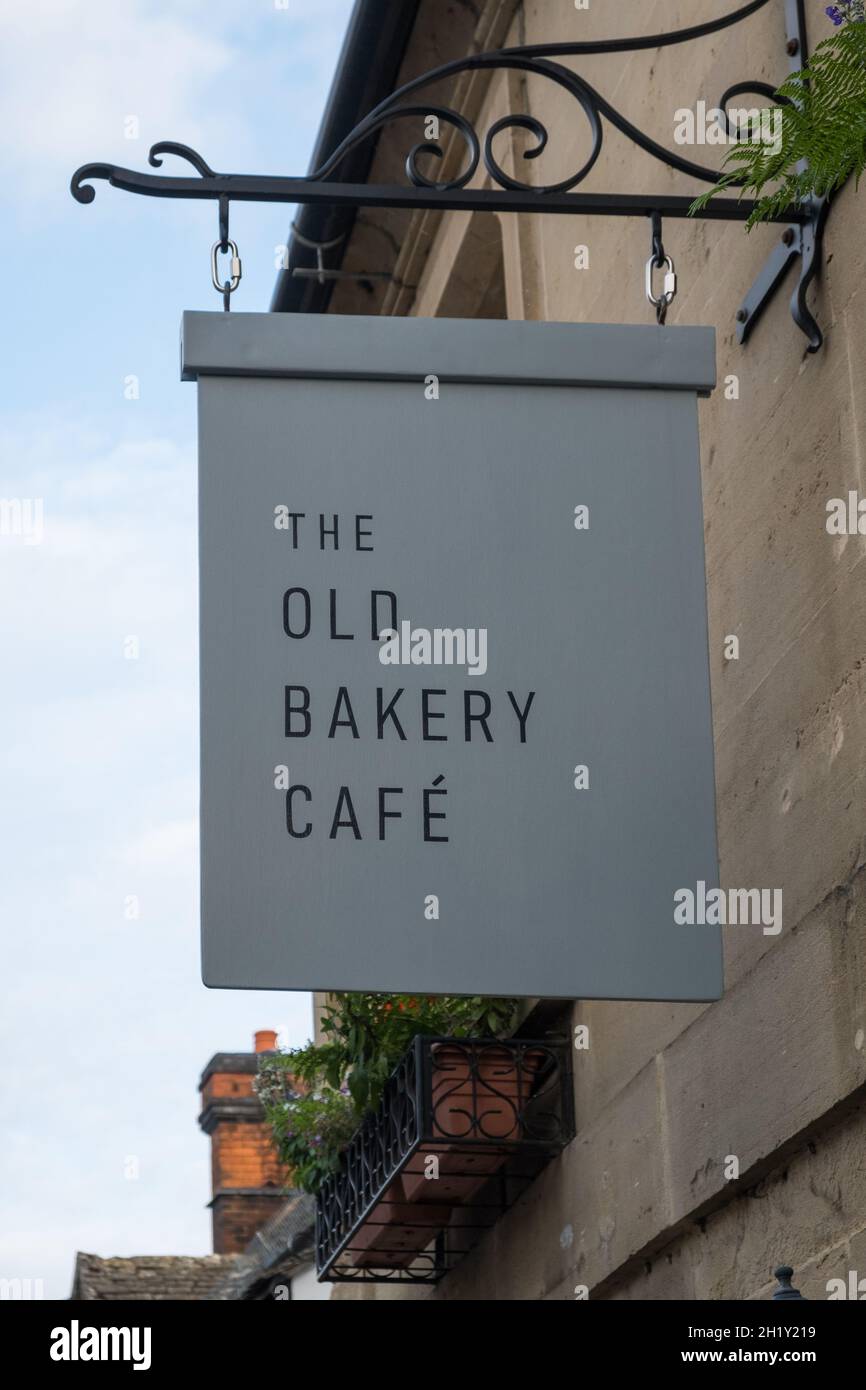The Old Bakery Cafe dans la ville de Winchcombe, Gloucestershire, dans le Cotswold Banque D'Images