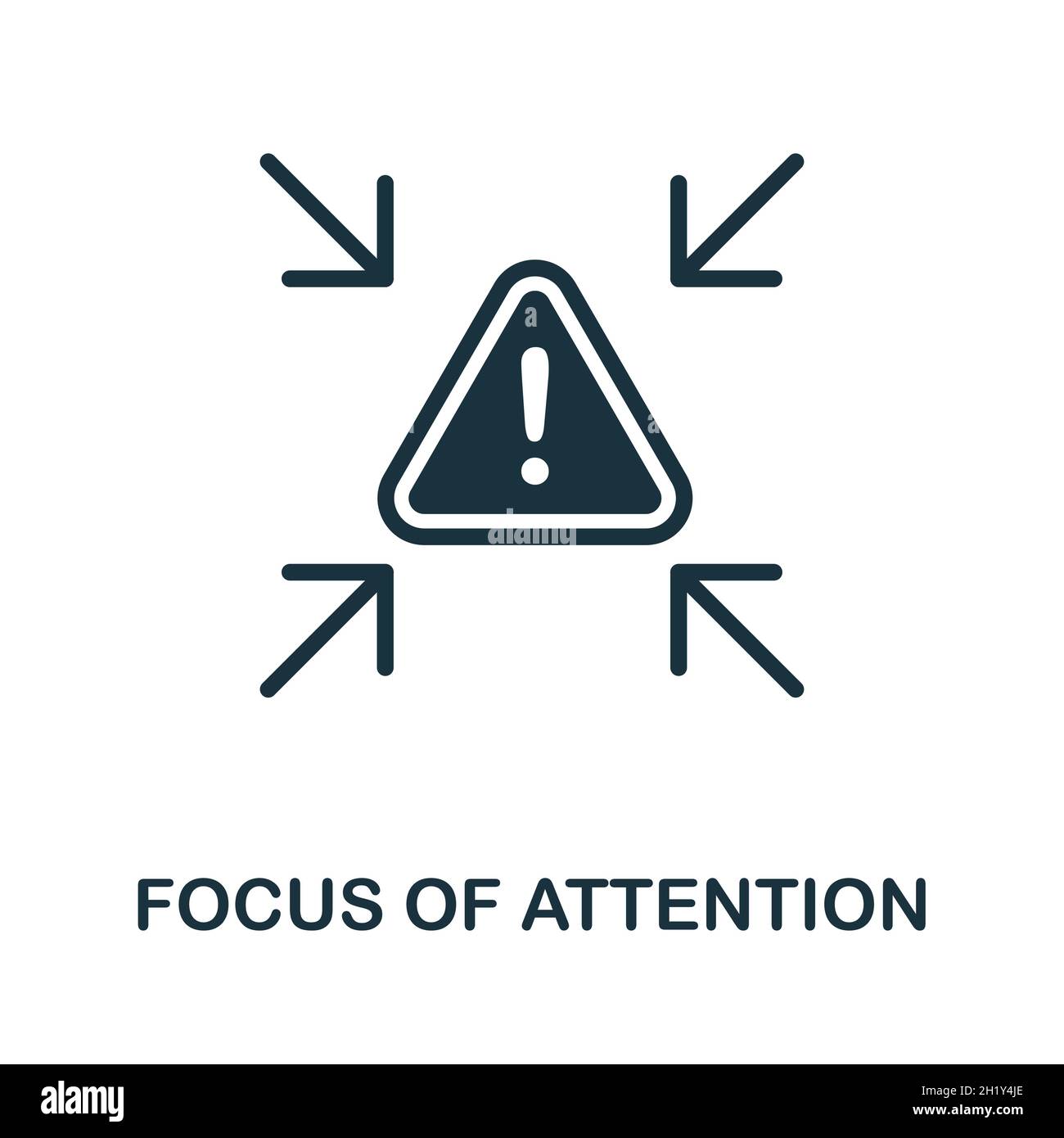 Icône de mise au point de l'attention.Signe monochrome de la collection de compétences cognitives.Illustration de l'icône Creative Focus of attention pour la conception Web, les infographies Illustration de Vecteur