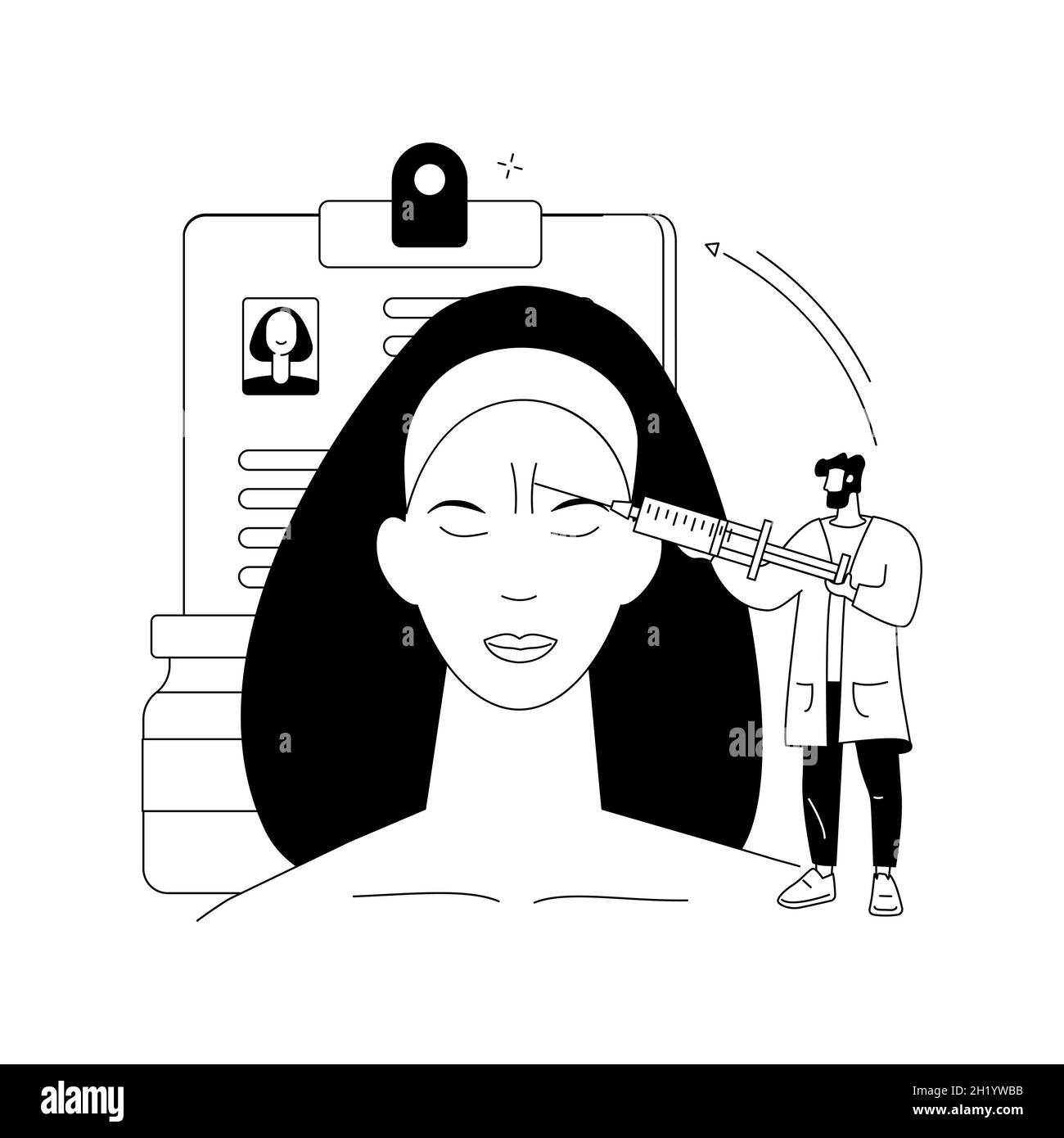 Illustration vectorielle abstraite du concept d'injection de beauté. Illustration de Vecteur