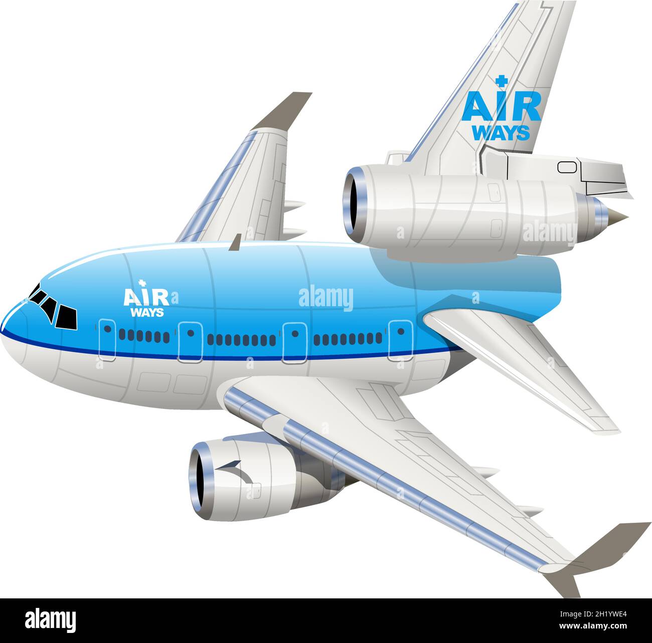 Vector Cartoon avion commercial.Format vectoriel EPS-10 disponible, séparé par des groupes pour une édition facile Illustration de Vecteur