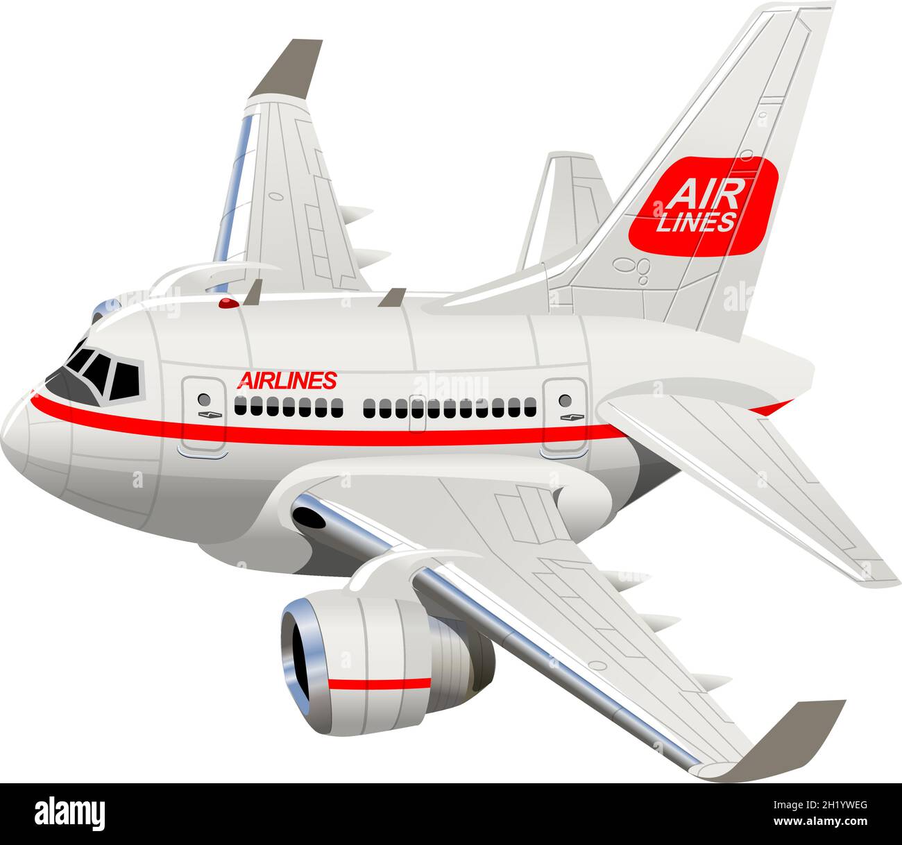 Vector Cartoon avion civil.Format vectoriel EPS-10 disponible, séparé par des groupes pour une édition facile Illustration de Vecteur