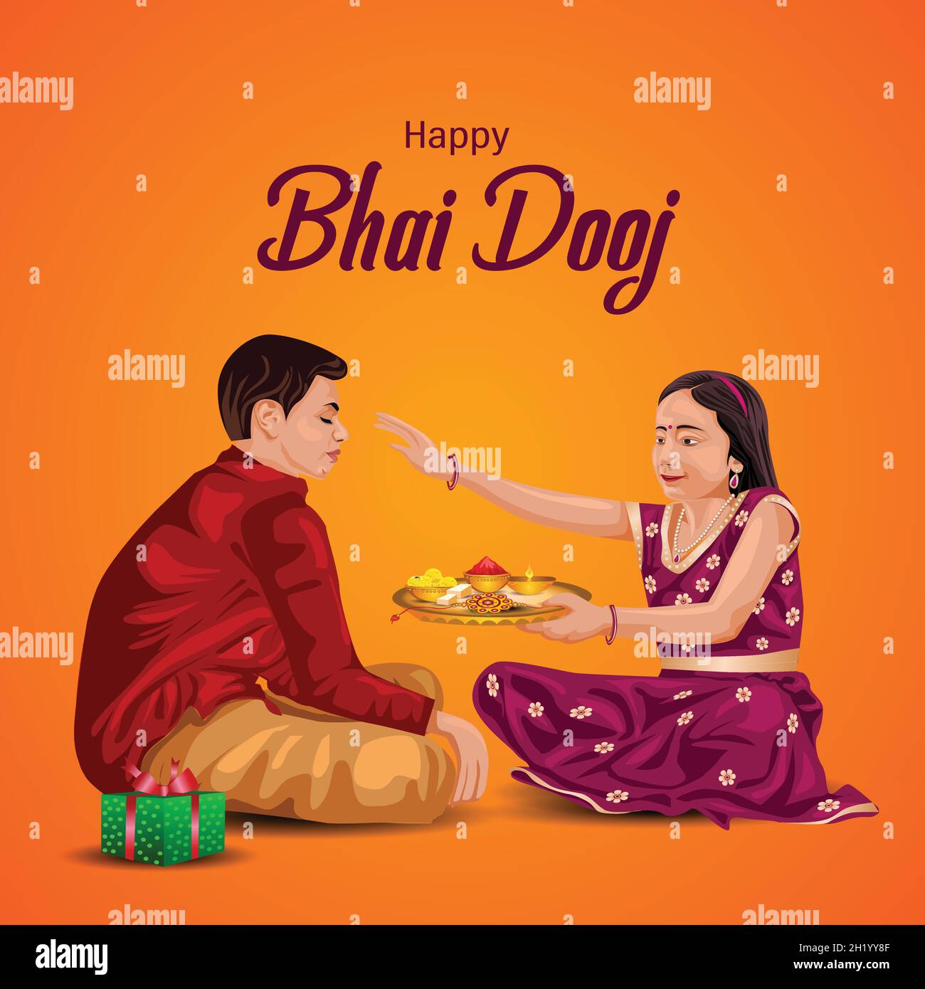Le festival frère indien et soeur happyBhai Dooj concept.Rakhi Celebration en inde vecteur illustration design Illustration de Vecteur Le festival frère indien et soeur happyBhai Dooj concept.Rakhi Celebration en inde vecteur illustration design Illustration de Vecteur