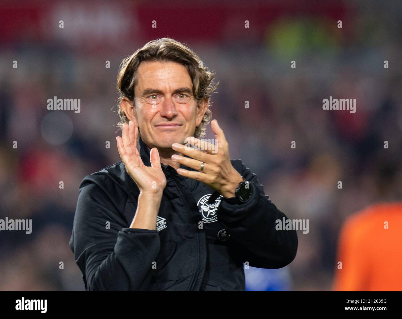 Thomas Frank, directeur de Brentford, après le match de la Premier League entre Brentford et Chelsea au Brentford Community Stadium, Brentford, Angleterre, le 16 octobre 2021.Photo par Andrew Aleksiejczuk / Prime Media Images. Banque D'Images