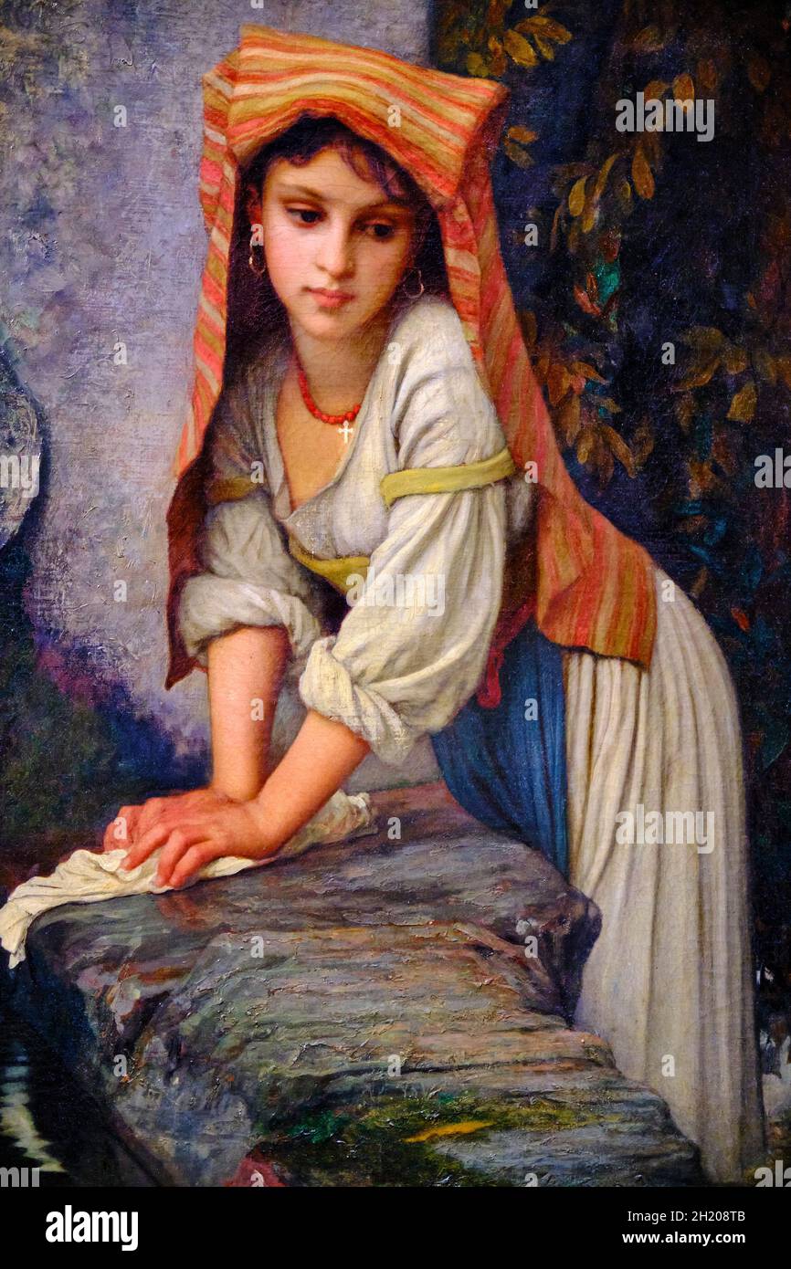 France, Paris, Musée d'Orsay, la Lavandara, Ernest Hebert Banque D'Images