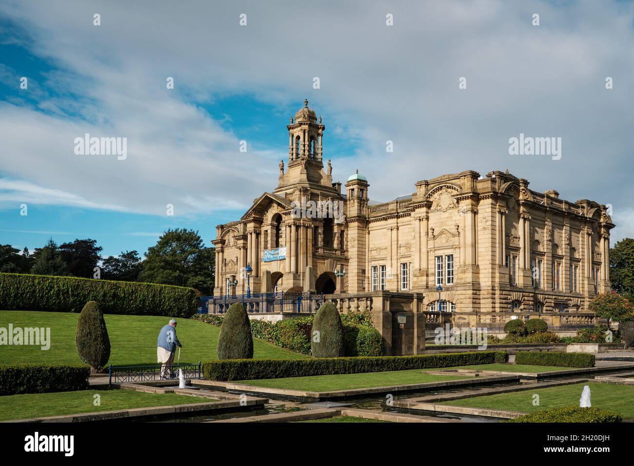 Lister Park et Cartwright Hall and Art Gallery, Bradford, Yorkshire, Royaume-Uni. Banque D'Images