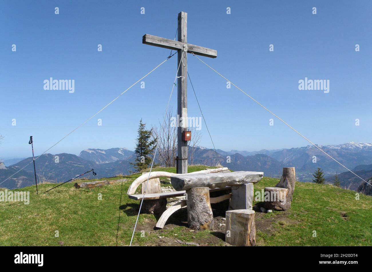 Gipfelkreuz der Bleckwand am Wolfgangsee, Salzbourg, Österreich, Europa - Croix sommet du Bleckwand à Wolfgangsee, Salzbourg, Autriche, Europe Banque D'Images