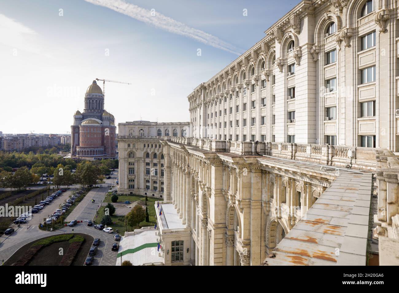 Bucarest, Roumanie - 19 octobre 2021 : chantier de construction de « Catedrala Mantuirii Neamului » (le salut du peuple ca Banque D'Images