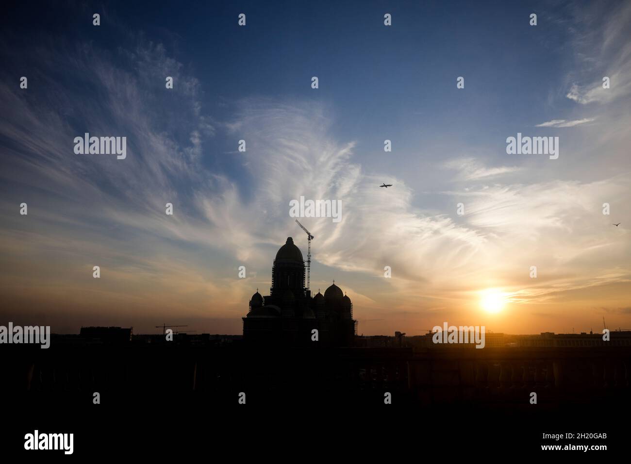 Bucarest, Roumanie - 19 octobre 2021 : chantier de construction de « Catedrala Mantuirii Neamului » (le salut du peuple ca Banque D'Images