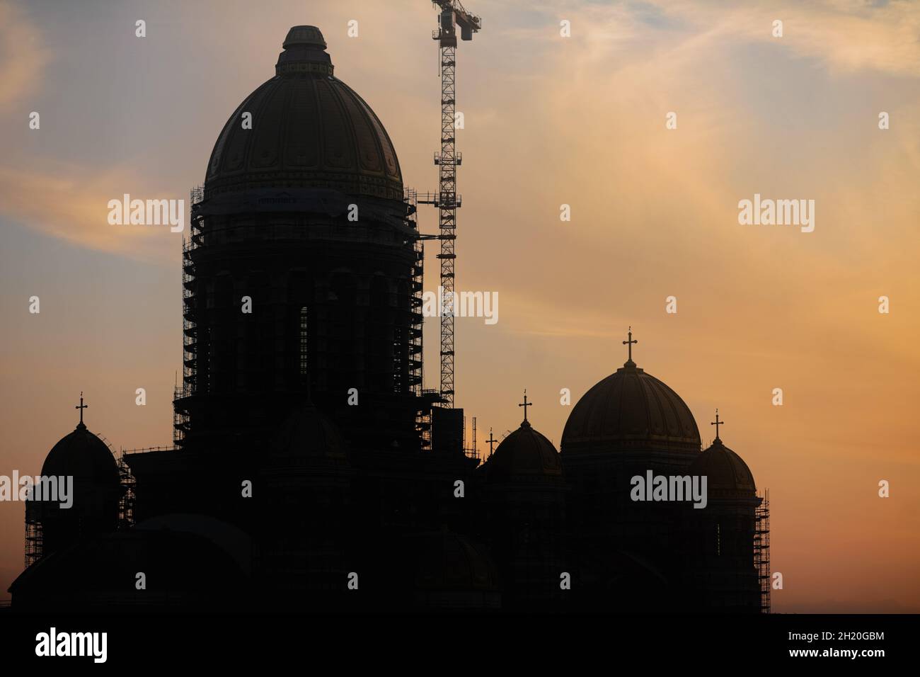 Bucarest, Roumanie - 19 octobre 2021 : chantier de construction de « Catedrala Mantuirii Neamului » (le salut du peuple ca Banque D'Images