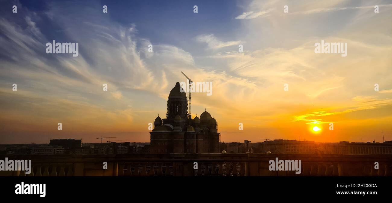 Bucarest, Roumanie - 19 octobre 2021 : chantier de construction de « Catedrala Mantuirii Neamului » (le salut du peuple ca Banque D'Images