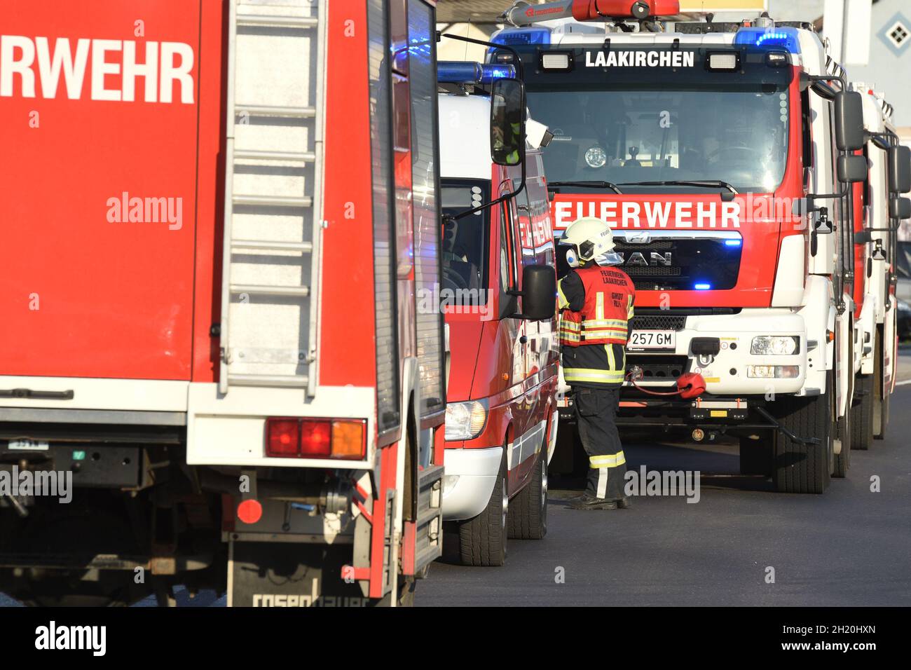 Feuerwehr-Fahrzeuge im Salzkammergut (Oberösterreich) - véhicules de pompiers de la Salzkammergut (haute-Autriche) Banque D'Images