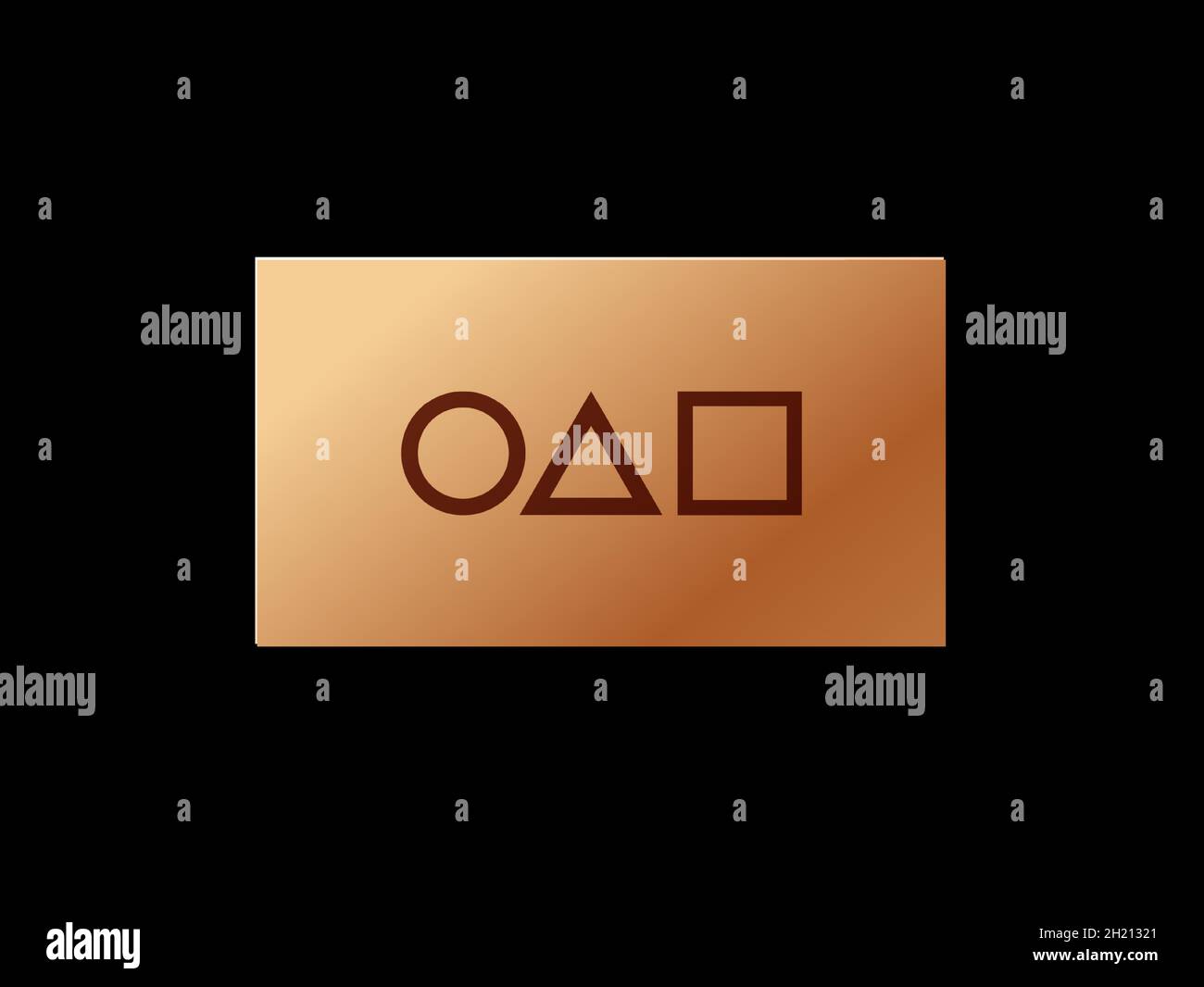 Carte de visite avec jeu Squid de série TV, inscription en coréen - jeu Squid, illustration vectorielle. Illustration de Vecteur