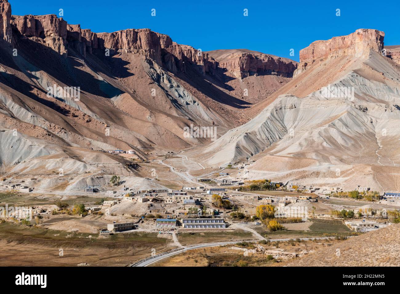 Village de montagne dans le Parc National de l'UNESCO, Parc National de Band-E-Amir, Afghanistan Banque D'Images