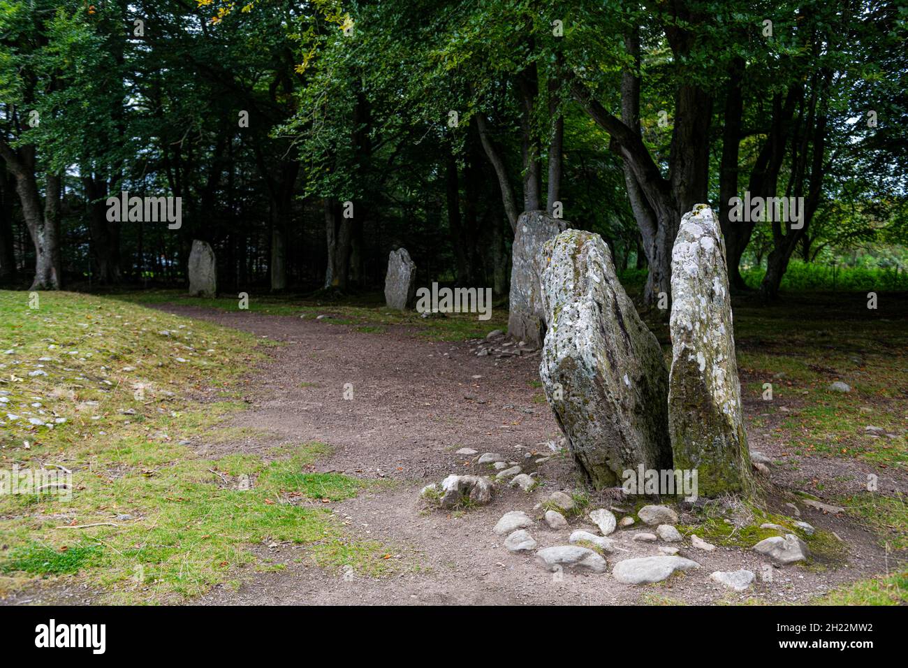 Clava cairn, tombe circulaire de chambre de l'âge du bronze, Inverness, Écosse, Royaume-Uni Banque D'Images