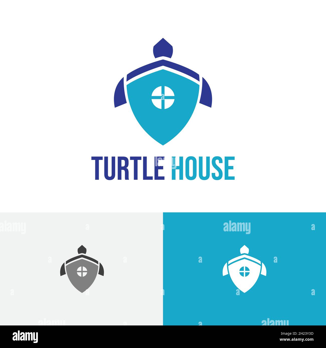 Turtle House Home Real Estate logo Realty Illustration de Vecteur