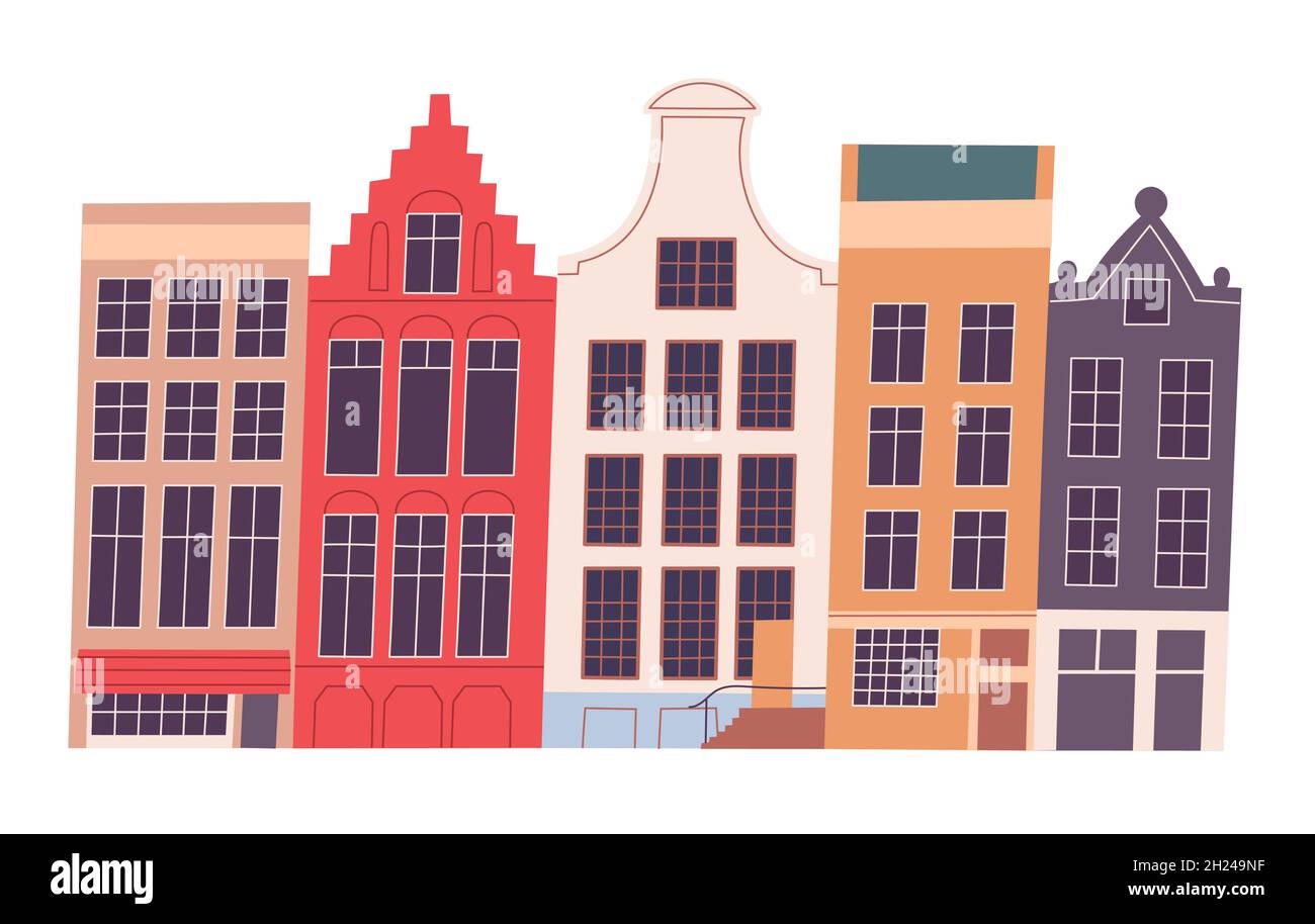 Paysage urbain européen architecture historique paysage urbain Vector Illustration de Vecteur