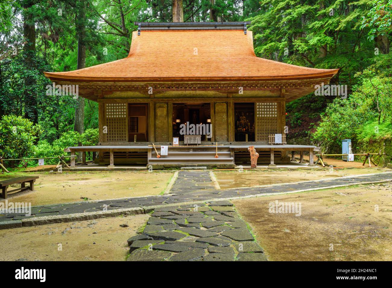 Nara, Japon - 01 juillet 2019 : salle de culte du temple de Muroji, Uda, Nara. Banque D'Images