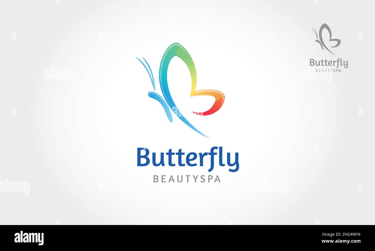 Modèle de logo Vector de Butterfly Beauty Spa, ce logo symbolise, quelque chose beau, doux, calme,nature, métamorphose, gracieux et élégant. Illustration de Vecteur