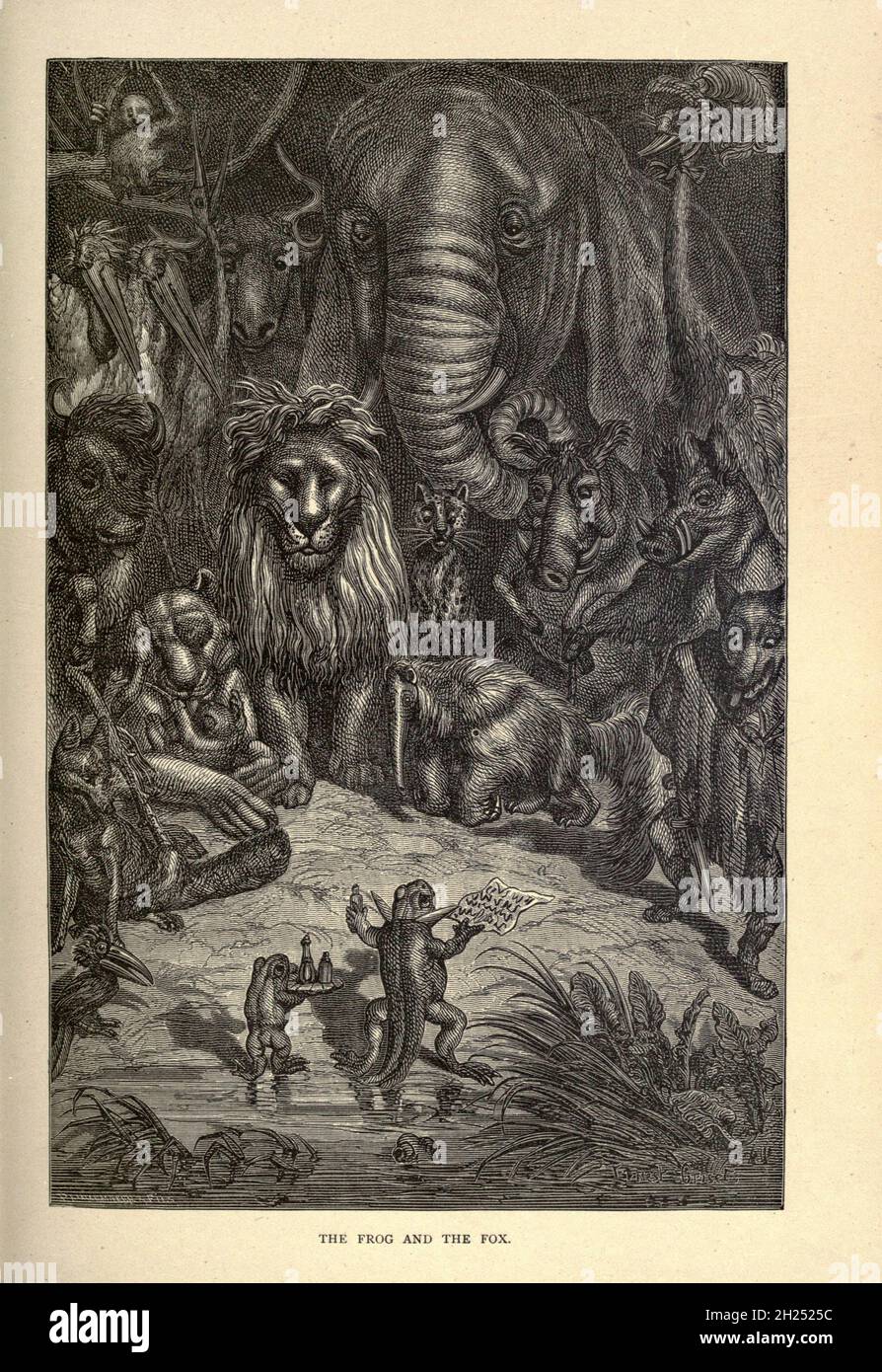 La grenouille et le renard des fables d'Aesop illustrés par Joseph ...
