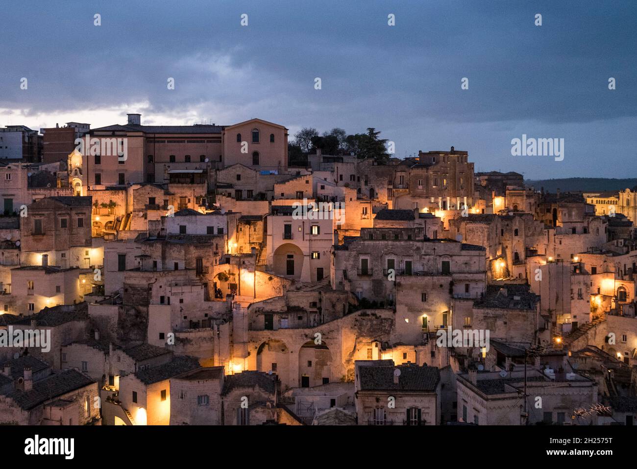L'Italie, Matera, Sasso Barisano, paysage Banque D'Images