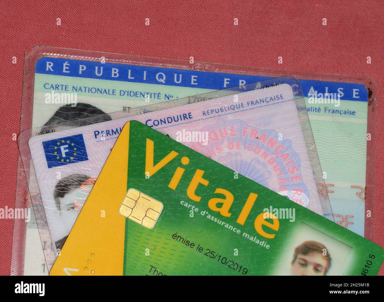 carte d'identité française, permis de conduire, carte sociale de sécurité Banque D'Images