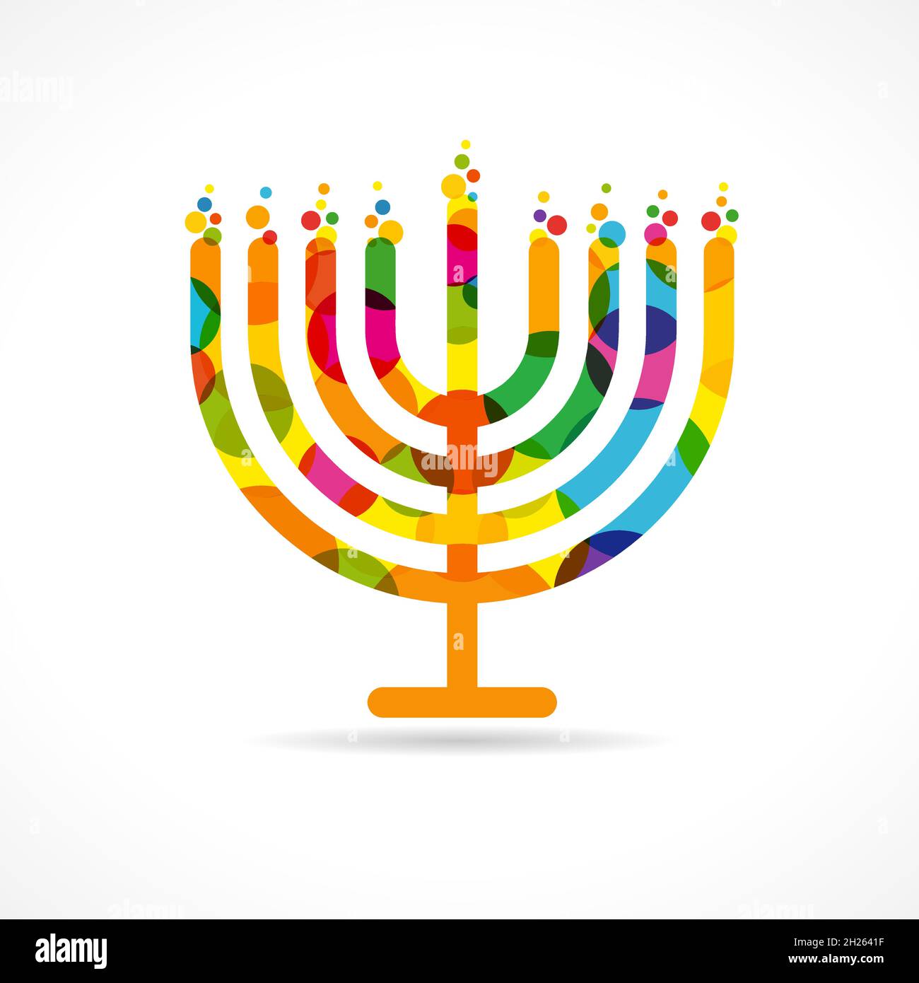Heureux Hanukkah sameah congrats.Modèle de conception graphique abstrait isolé.Éléments religieux traditionnels de chanukah, texte juif heureux de Hanuka Illustration de Vecteur
