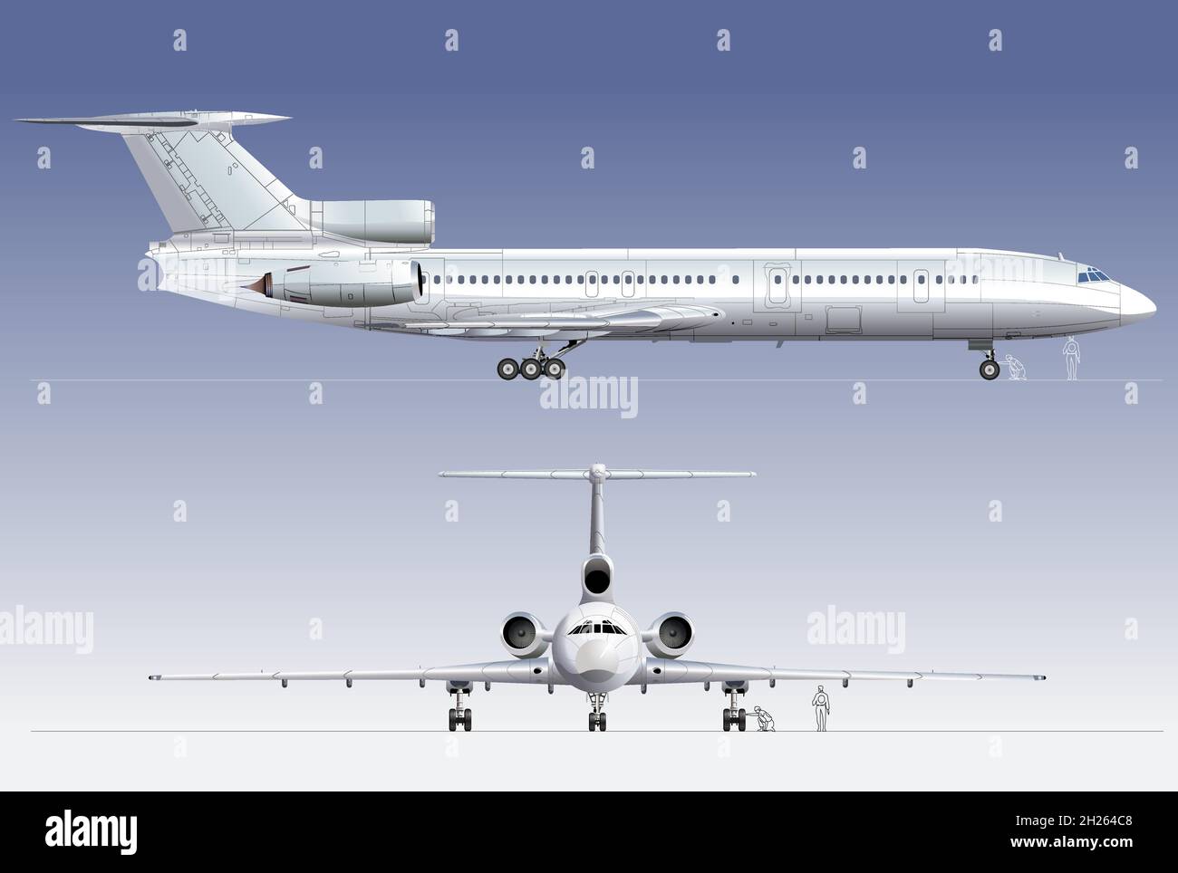 Avion civil.Format vectoriel EPS-10 disponible, séparé par des groupes et des calques, pour un montage facile Illustration de Vecteur