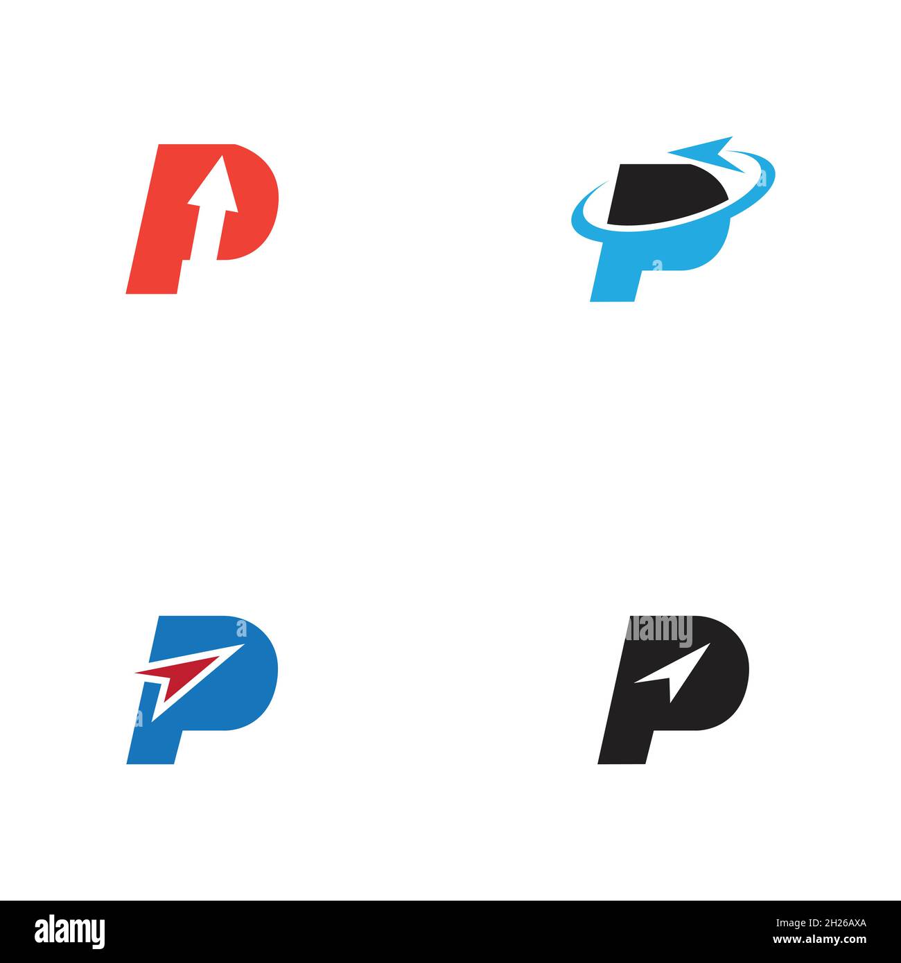 Jeu de modèles de logo Letter p motif vectoriel d'icônes Illustration de Vecteur