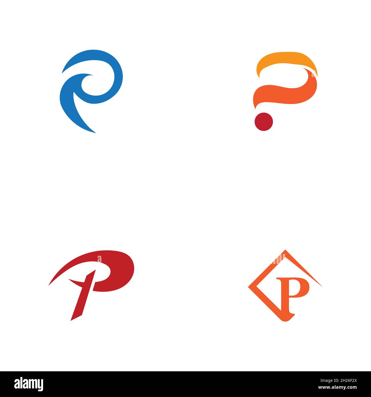 Jeu de modèles de logo Letter p motif vectoriel d'icônes Illustration de Vecteur