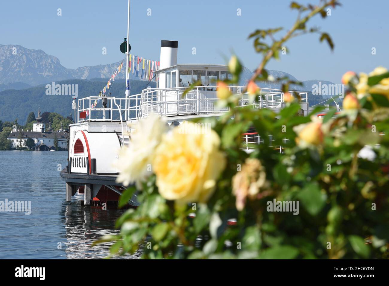 Der Dampfer 'Gisela' à Gmunden am Traunsee (Salzkammergut, Oberösterreich, Österreich) - le bateau à vapeur 'Gisela' à Gmunden près du lac Traunsee (Salzk Banque D'Images