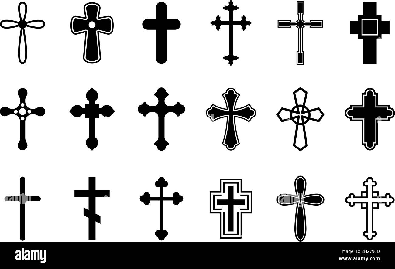 Croix chrétienne.Icônes croisées, symboles religieux catholiques orthodoxes.Isolé décoratif Saint éléments, contour d'église logo exact collection de vecteur Illustration de Vecteur Croix chrétienne.Icônes croisées, symboles religieux catholiques orthodoxes.Isolé décoratif Saint éléments, contour d'église logo exact collection de vecteur Illustration de Vecteur