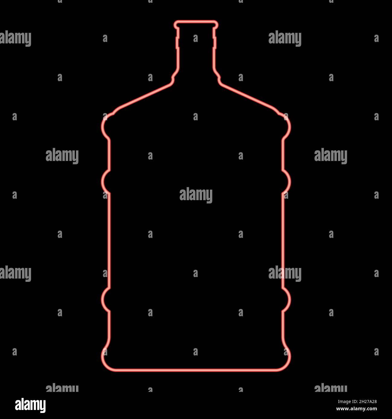 Distributeur néon grandes bouteilles icône couleur noire dans le cercle contour illustration vecteur couleur rouge illustration vecteur image de style plat lumière Illustration de Vecteur