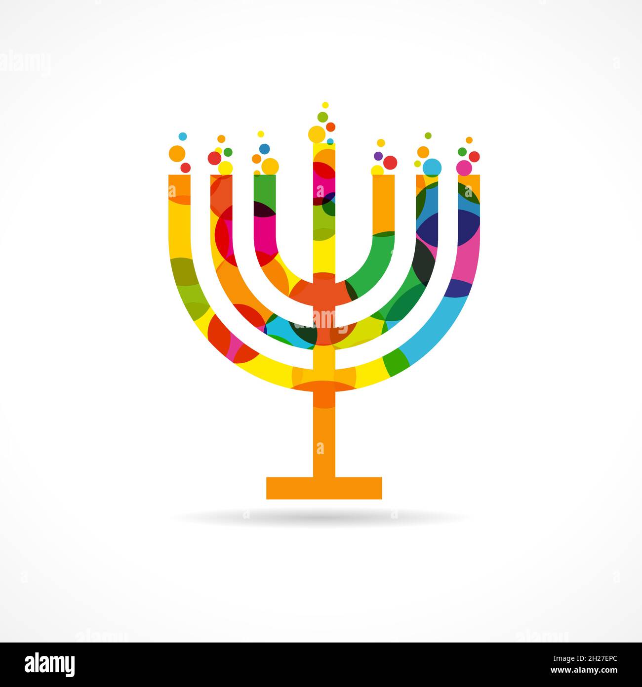 Heureux Hanukkah sameah congrats.Modèle de conception graphique abstrait isolé.Traditionnel religieux chanukah logo créatif, heureux Hanuka web icône concept Illustration de Vecteur