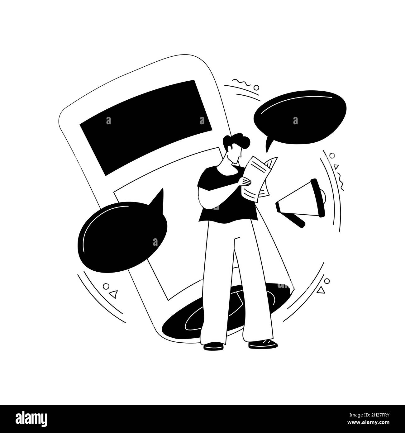 Appuyez sur l'illustration du vecteur de concept abstrait. Illustration de Vecteur