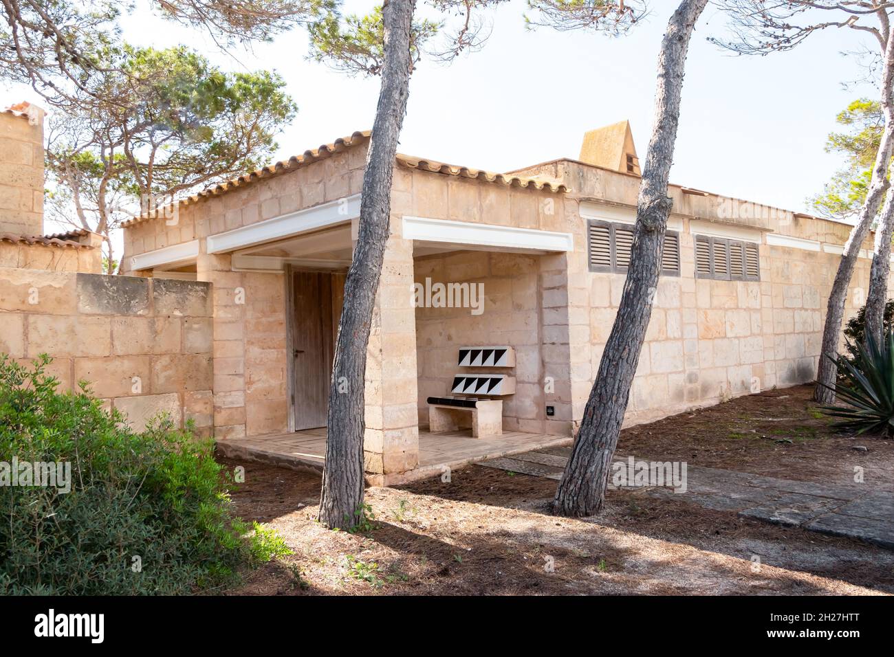 Maison d'été de Corn Ulson architecte de l'opéra de Sydney à CAN LIS près de Palma Mallorca Espagne Banque D'Images