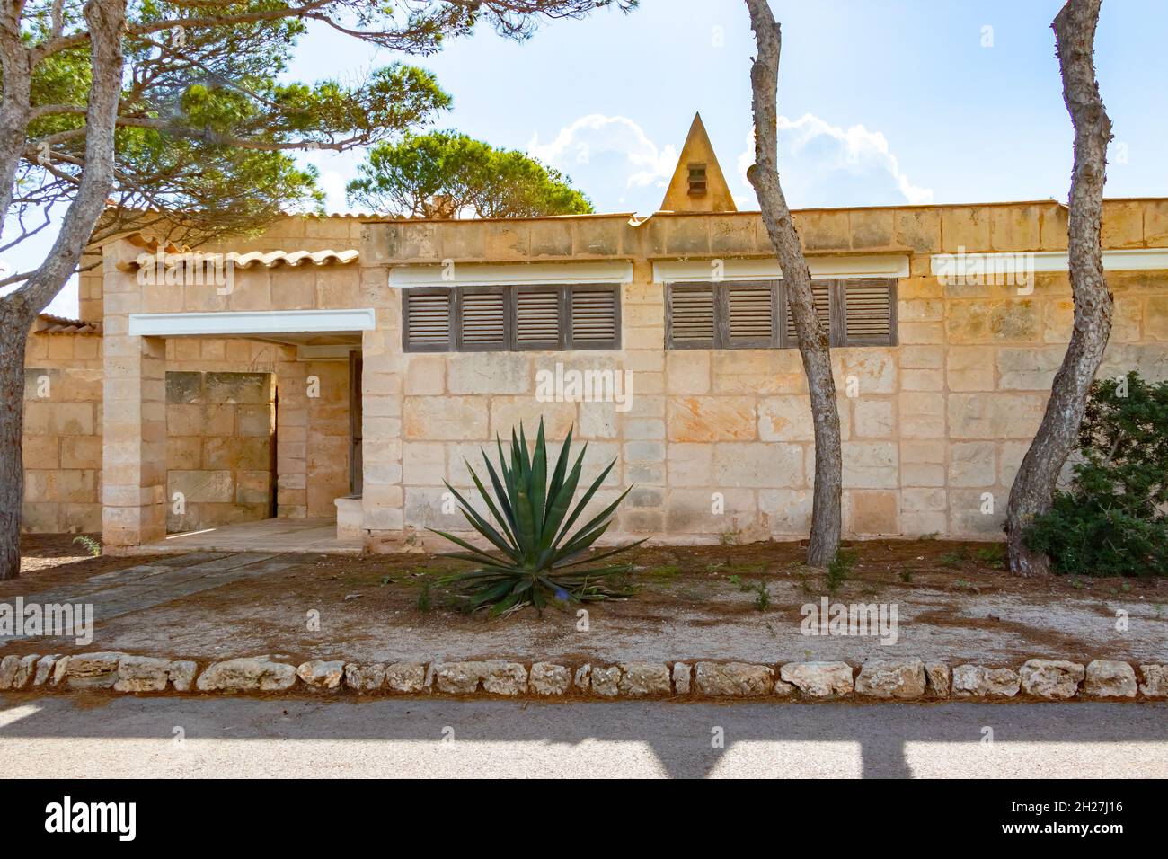 Maison d'été de Corn Ulson architecte de l'opéra de Sydney à CAN LIS près de Palma Mallorca Espagne Banque D'Images