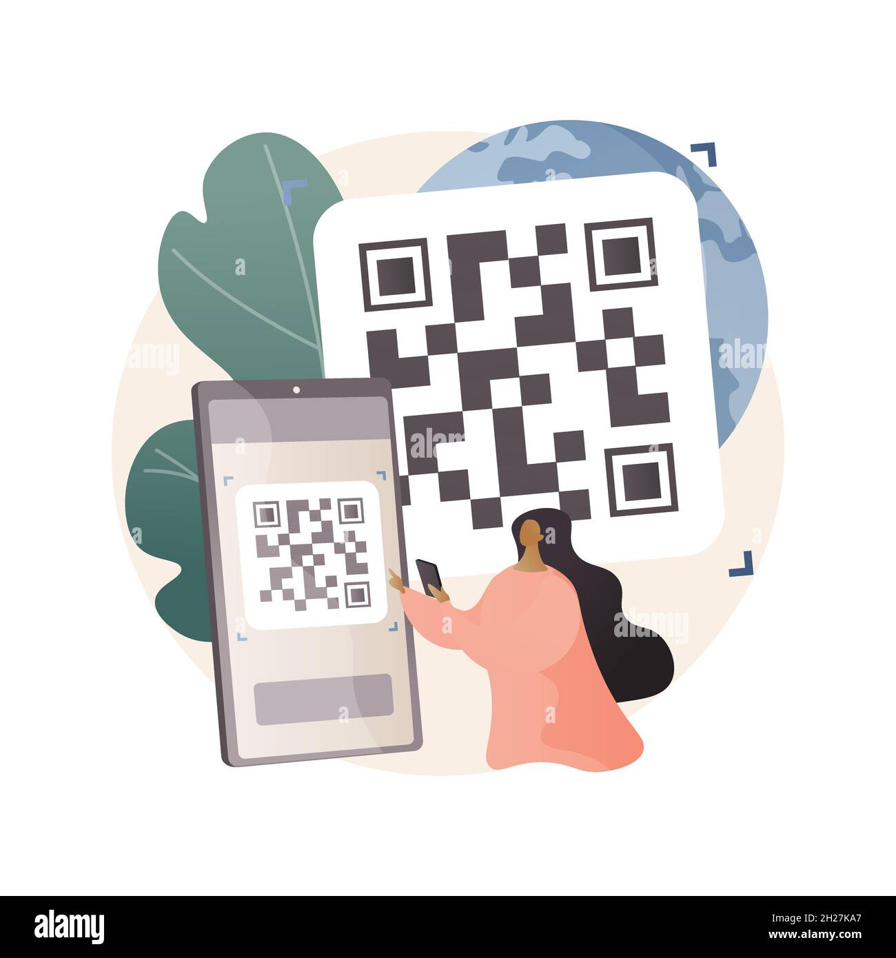 Illustration du vecteur de concept abstrait de code QR. Illustration de Vecteur