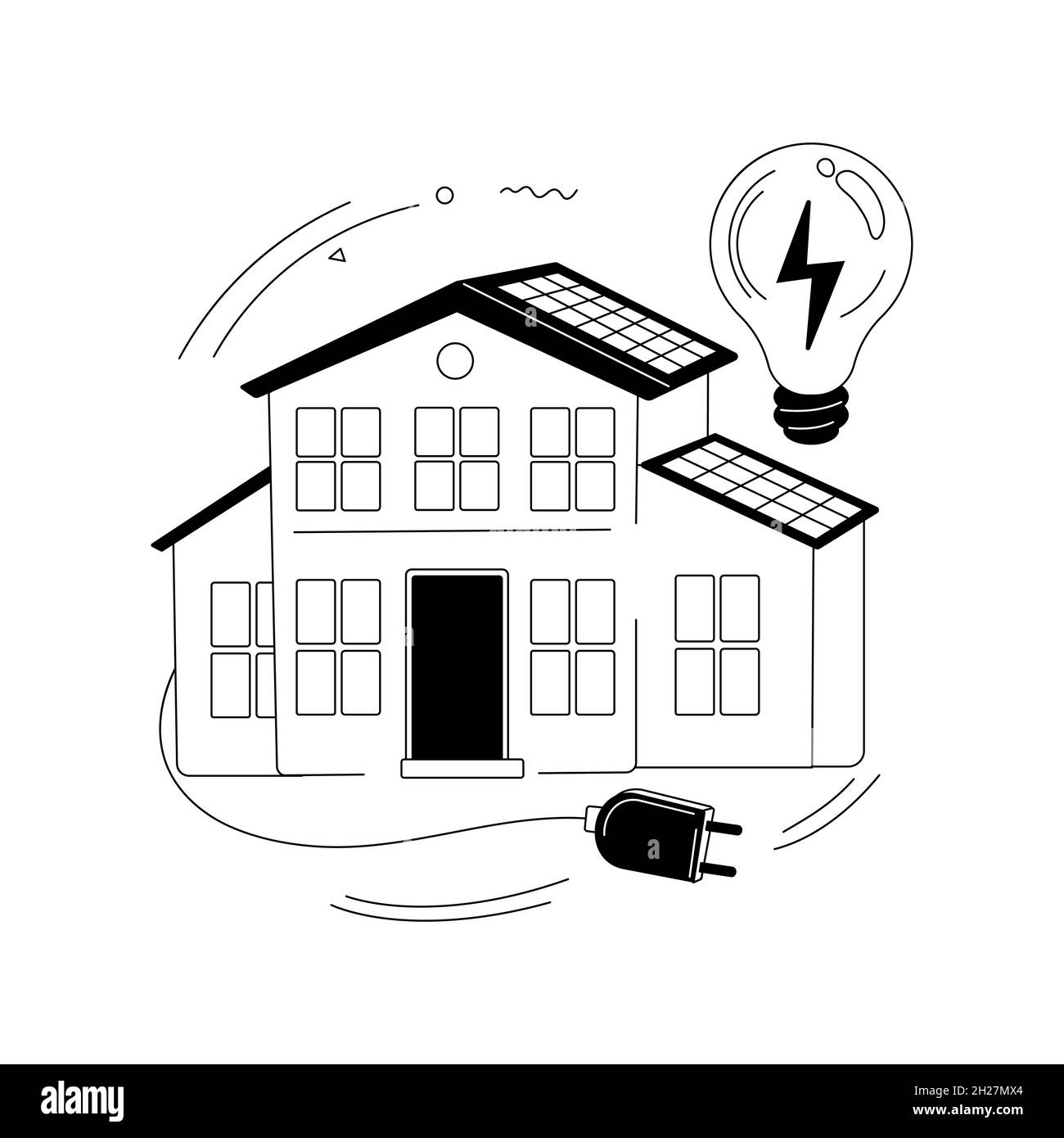 Illustration du vecteur de concept abstrait Energy-plus House. Illustration de Vecteur