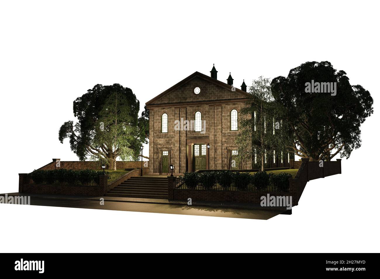 Academy Building Fantasy Architecture, illustration 3D, rendu 3D Banque D'Images