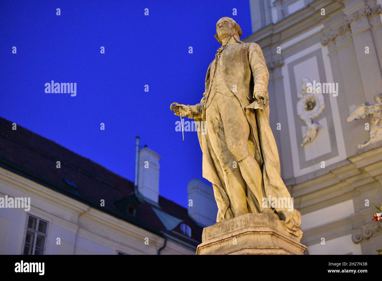 Denkmal des großartigen österreichischen Komponisten Joseph Haydn (1732-1809) dans la Mariahilfer Straße à Wien.Haydn schrieb 108 Symphonien, 19 Oper Banque D'Images